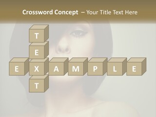 A Beautiful Woman With A Short Bobble Haircut PowerPoint Template