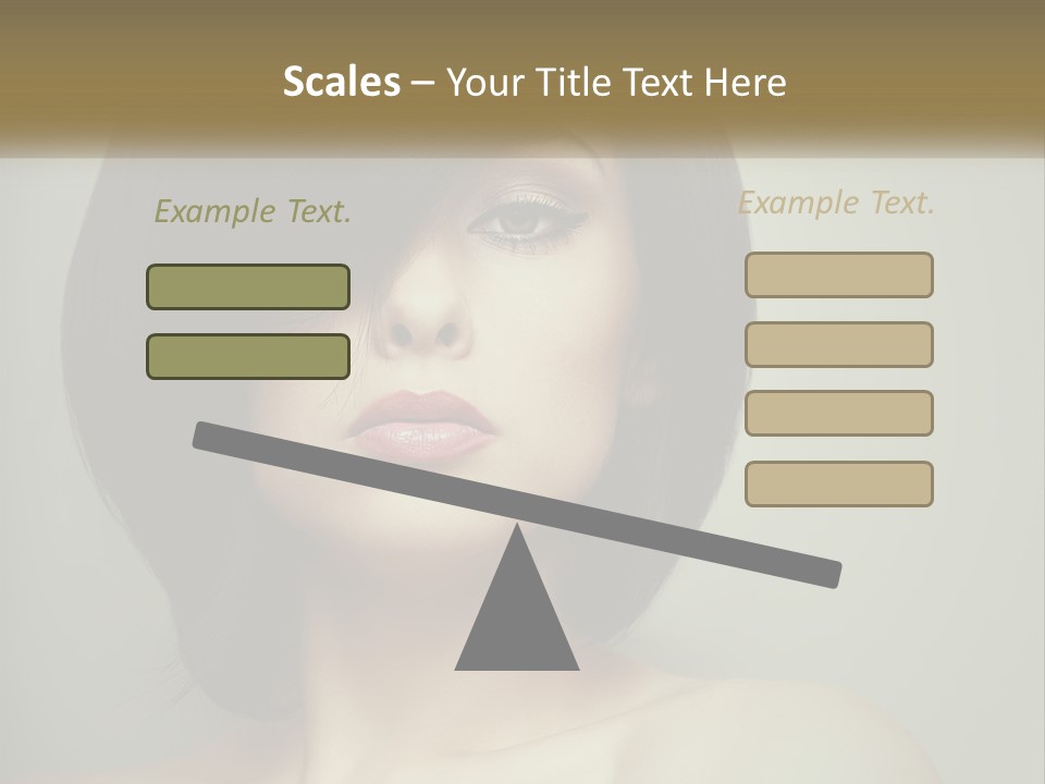 A Beautiful Woman With A Short Bobble Haircut PowerPoint Template