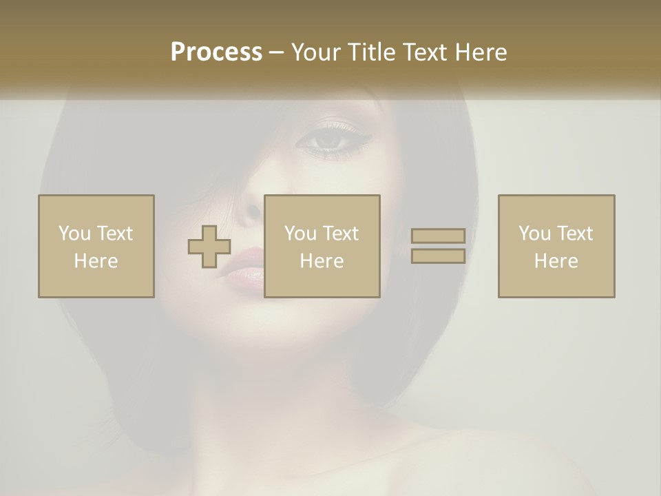 A Beautiful Woman With A Short Bobble Haircut PowerPoint Template