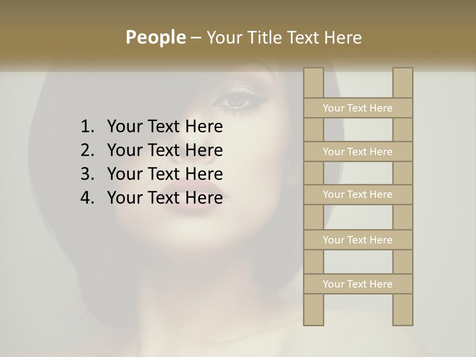 A Beautiful Woman With A Short Bobble Haircut PowerPoint Template