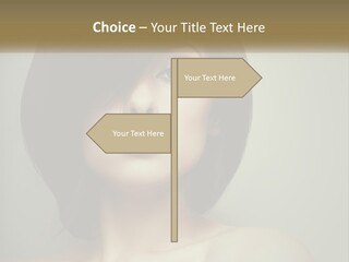 A Beautiful Woman With A Short Bobble Haircut PowerPoint Template