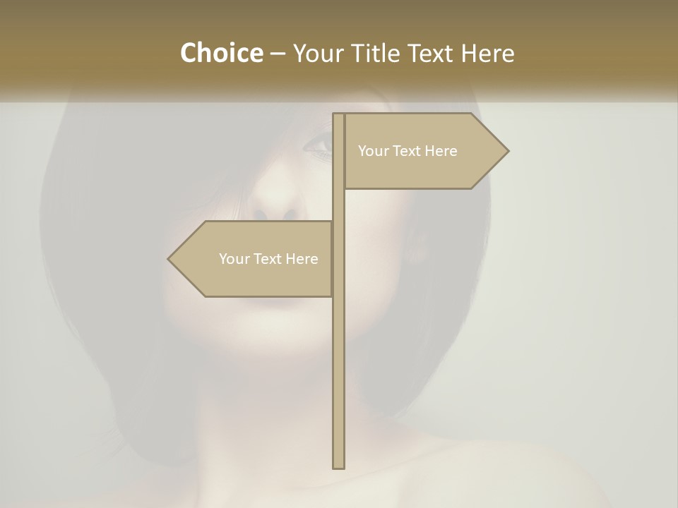 A Beautiful Woman With A Short Bobble Haircut PowerPoint Template