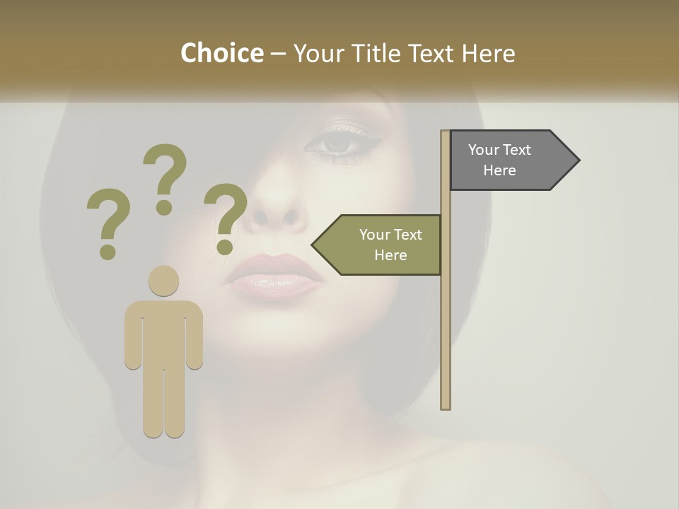 A Beautiful Woman With A Short Bobble Haircut PowerPoint Template