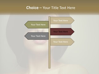 A Beautiful Woman With A Short Bobble Haircut PowerPoint Template