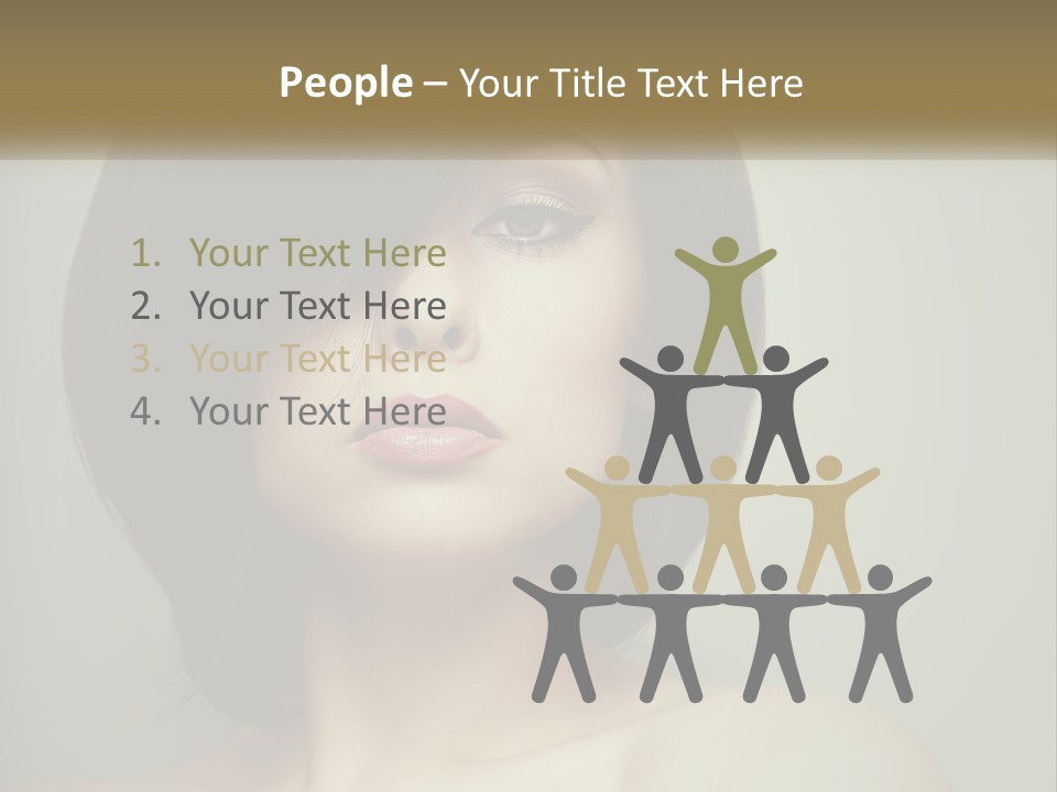 A Beautiful Woman With A Short Bobble Haircut PowerPoint Template