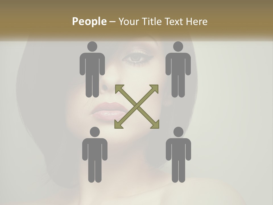 A Beautiful Woman With A Short Bobble Haircut PowerPoint Template