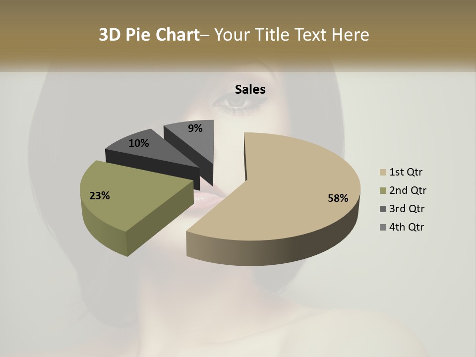 A Beautiful Woman With A Short Bobble Haircut PowerPoint Template