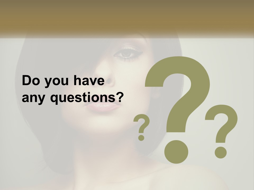 A Beautiful Woman With A Short Bobble Haircut PowerPoint Template