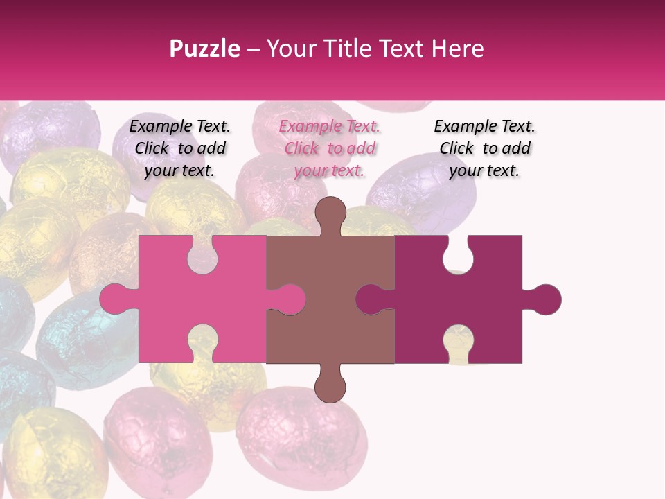 A Pile Of Chocolate Eggs Sitting On Top Of A Table PowerPoint Template