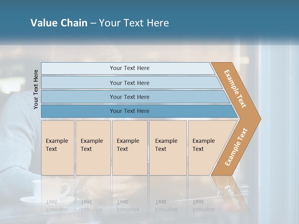 A Man Sitting At A Table Using A Tablet PowerPoint Template