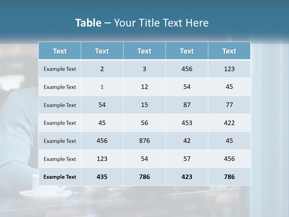 A Man Sitting At A Table Using A Tablet PowerPoint Template