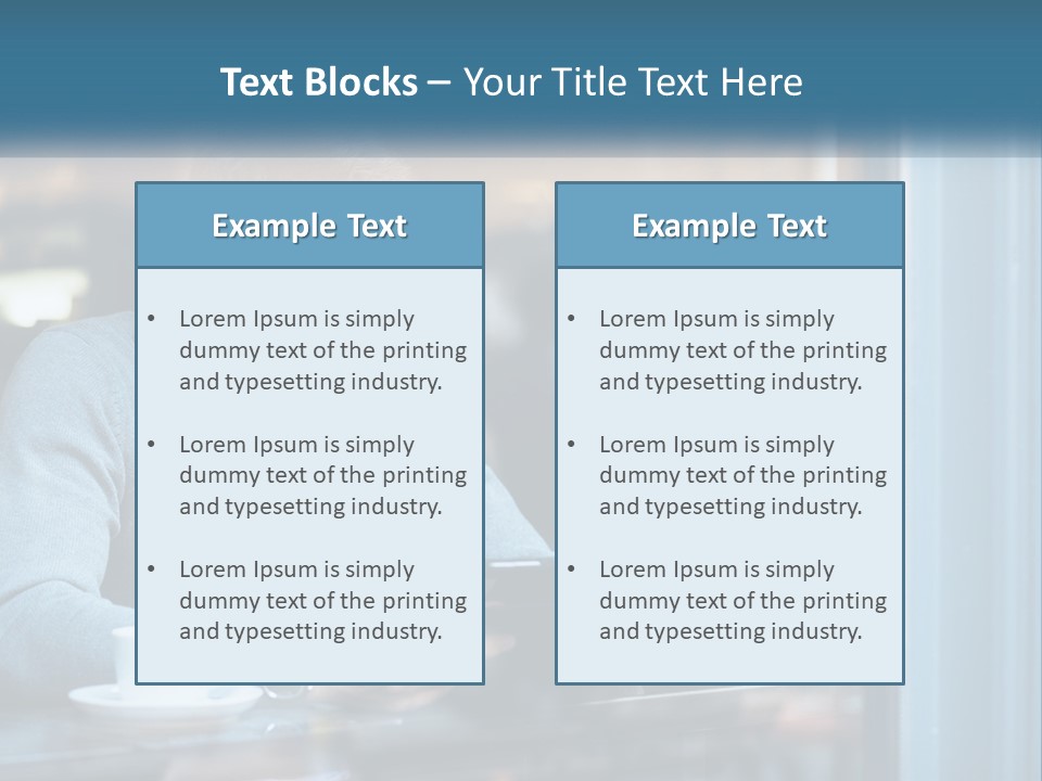 A Man Sitting At A Table Using A Tablet PowerPoint Template