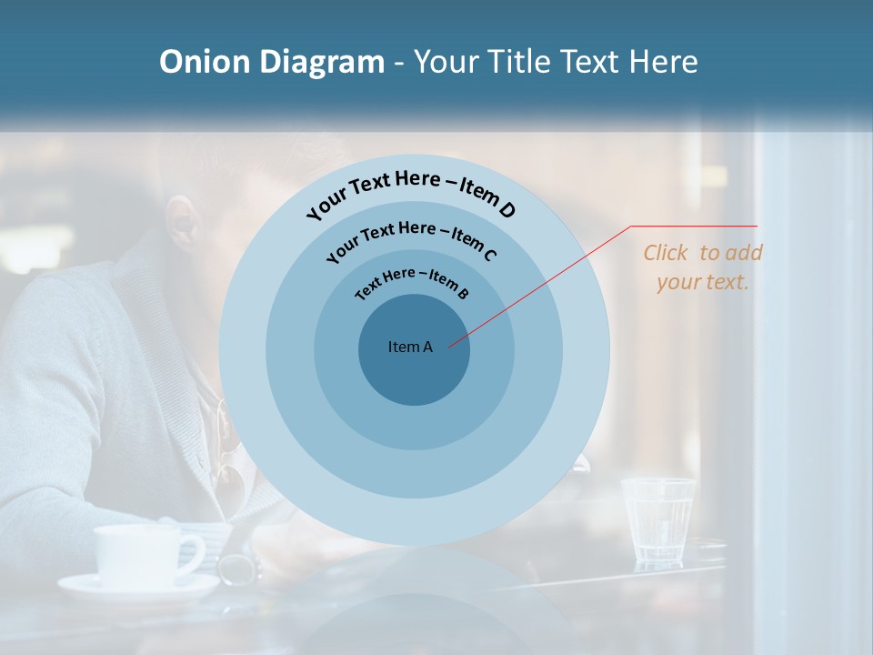 A Man Sitting At A Table Using A Tablet PowerPoint Template