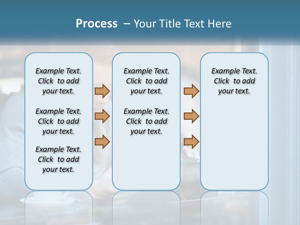 A Man Sitting At A Table Using A Tablet PowerPoint Template