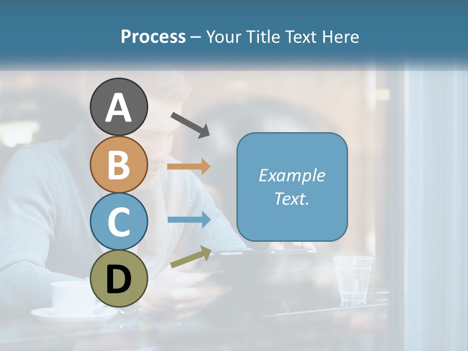A Man Sitting At A Table Using A Tablet PowerPoint Template