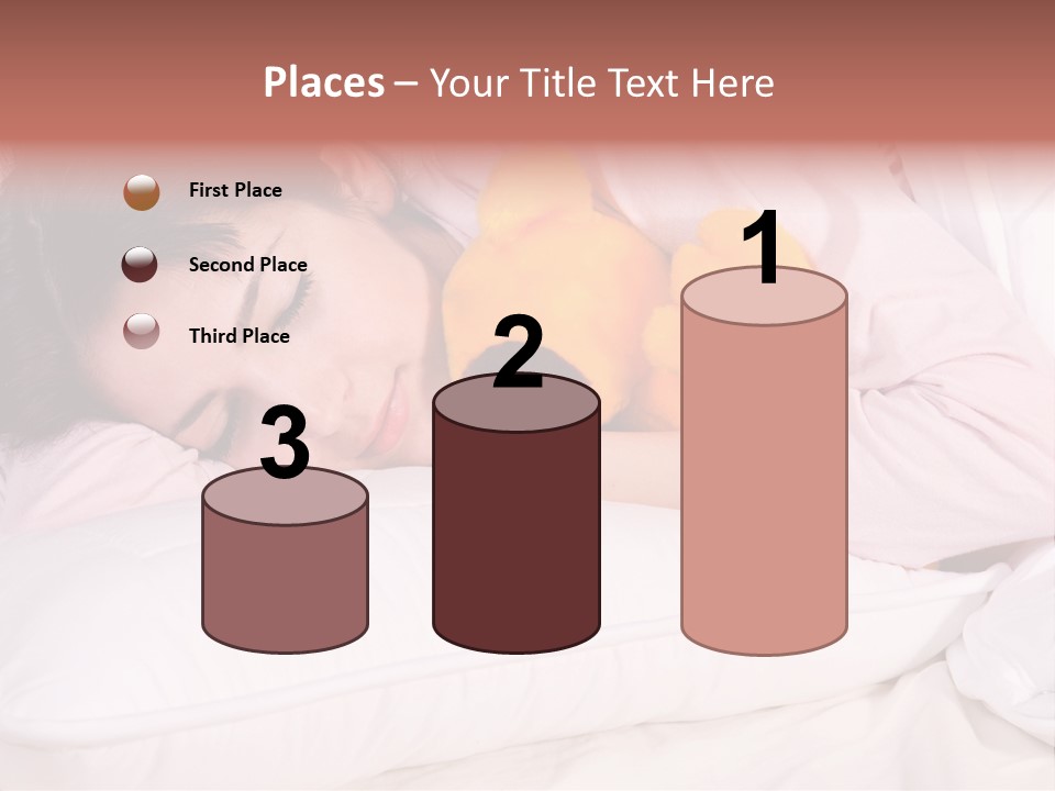 A Woman Laying In Bed With A Stuffed Animal PowerPoint Template