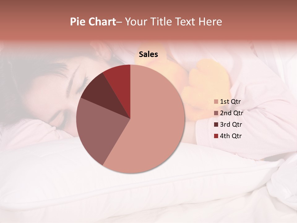 A Woman Laying In Bed With A Stuffed Animal PowerPoint Template