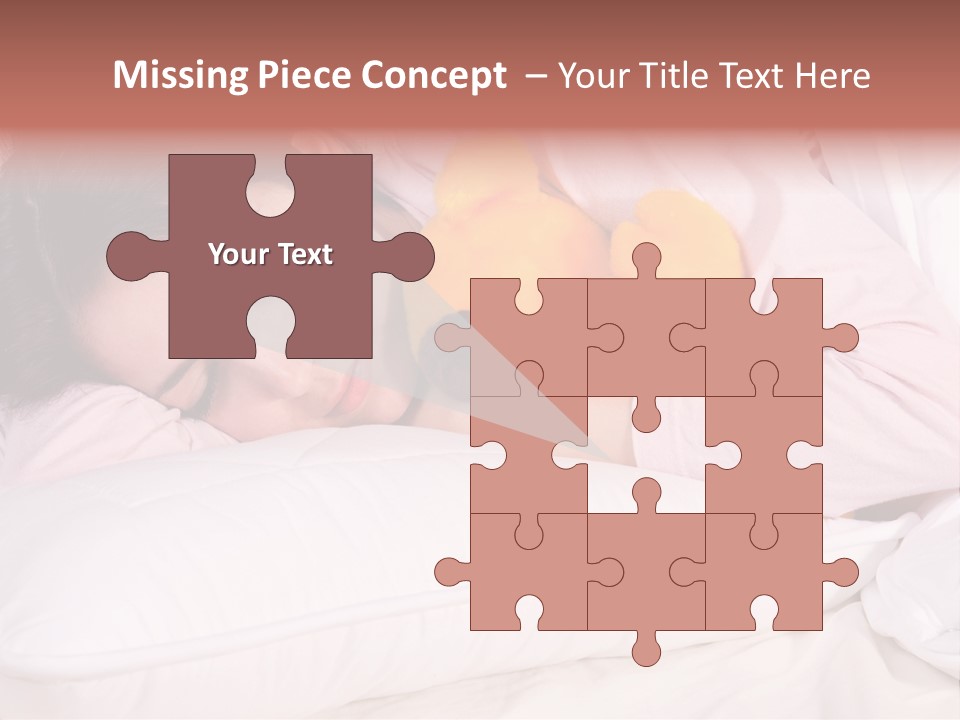 A Woman Laying In Bed With A Stuffed Animal PowerPoint Template