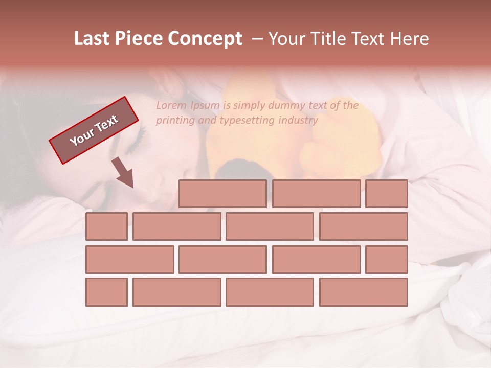 A Woman Laying In Bed With A Stuffed Animal PowerPoint Template