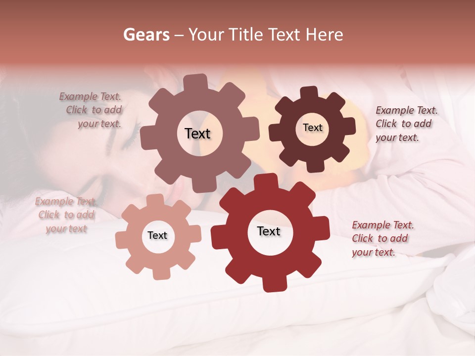 A Woman Laying In Bed With A Stuffed Animal PowerPoint Template