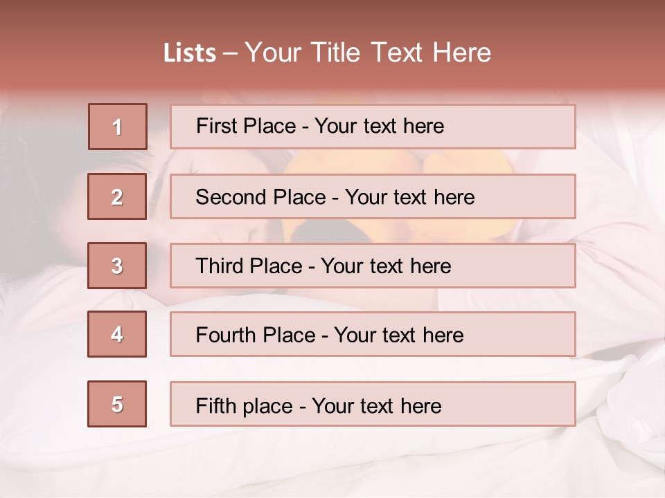 A Woman Laying In Bed With A Stuffed Animal PowerPoint Template