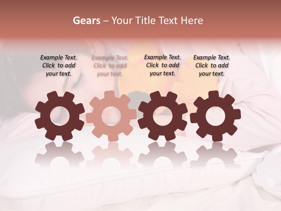 A Woman Laying In Bed With A Stuffed Animal PowerPoint Template