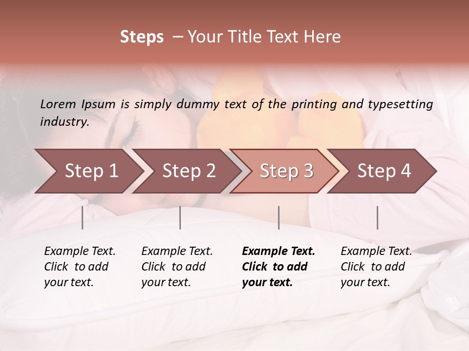 A Woman Laying In Bed With A Stuffed Animal PowerPoint Template