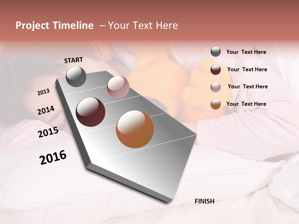 A Woman Laying In Bed With A Stuffed Animal PowerPoint Template