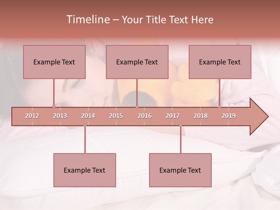 A Woman Laying In Bed With A Stuffed Animal PowerPoint Template