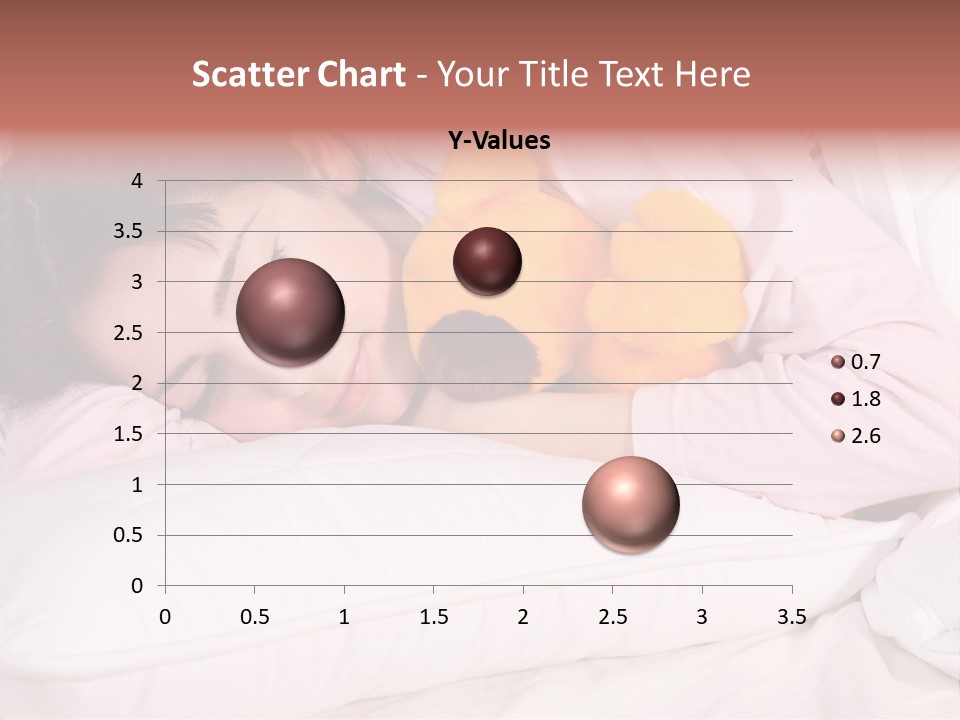 A Woman Laying In Bed With A Stuffed Animal PowerPoint Template