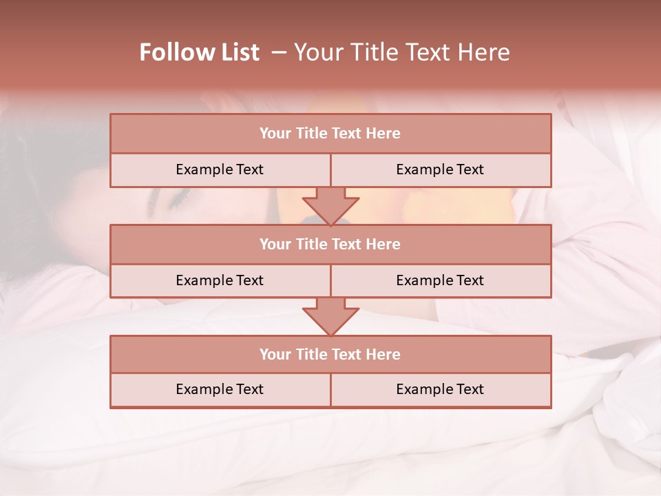 A Woman Laying In Bed With A Stuffed Animal PowerPoint Template