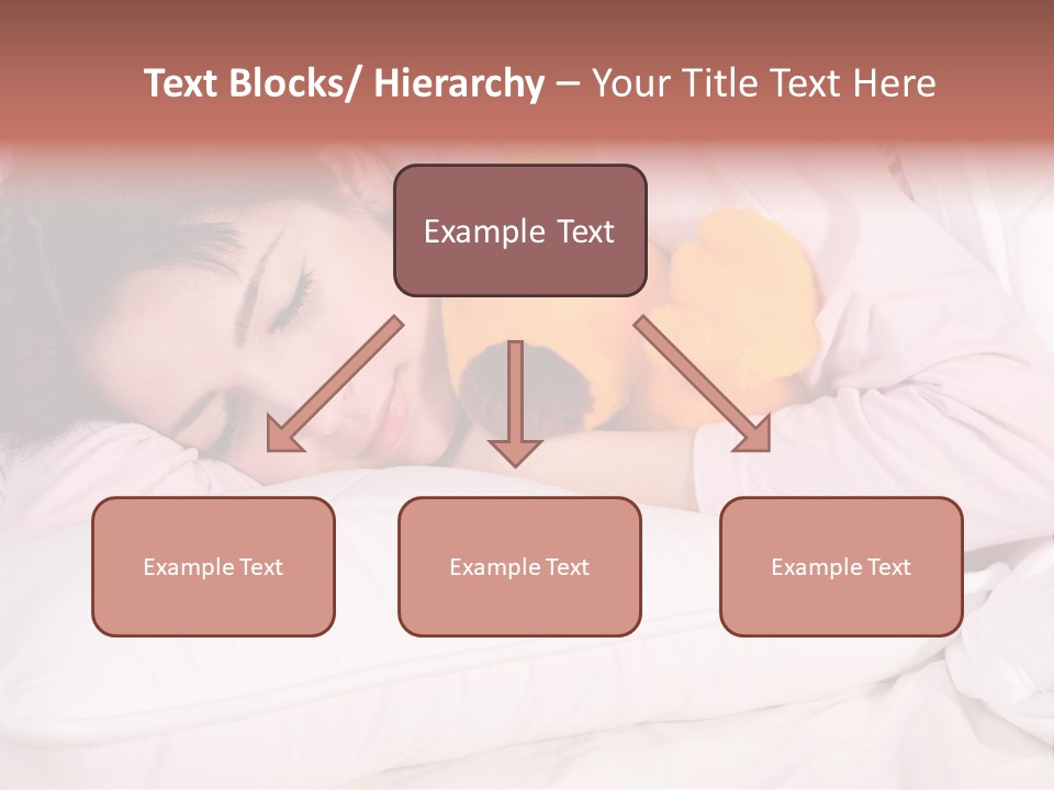 A Woman Laying In Bed With A Stuffed Animal PowerPoint Template