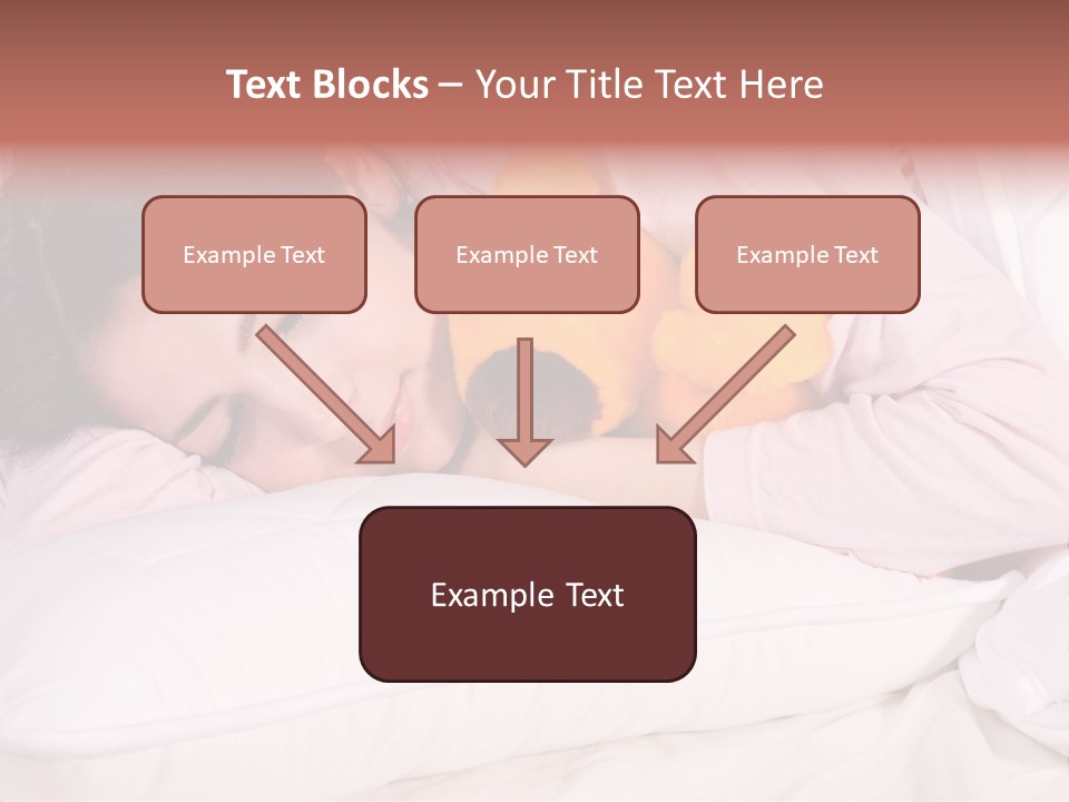 A Woman Laying In Bed With A Stuffed Animal PowerPoint Template