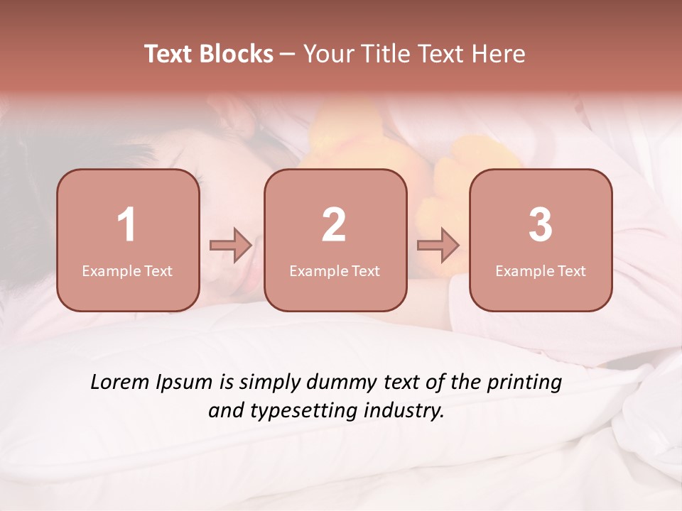 A Woman Laying In Bed With A Stuffed Animal PowerPoint Template