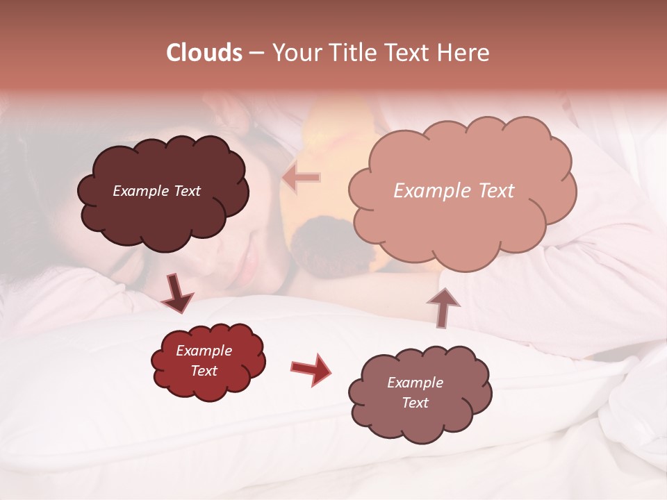 A Woman Laying In Bed With A Stuffed Animal PowerPoint Template