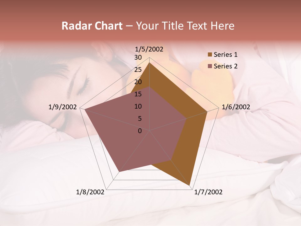 A Woman Laying In Bed With A Stuffed Animal PowerPoint Template