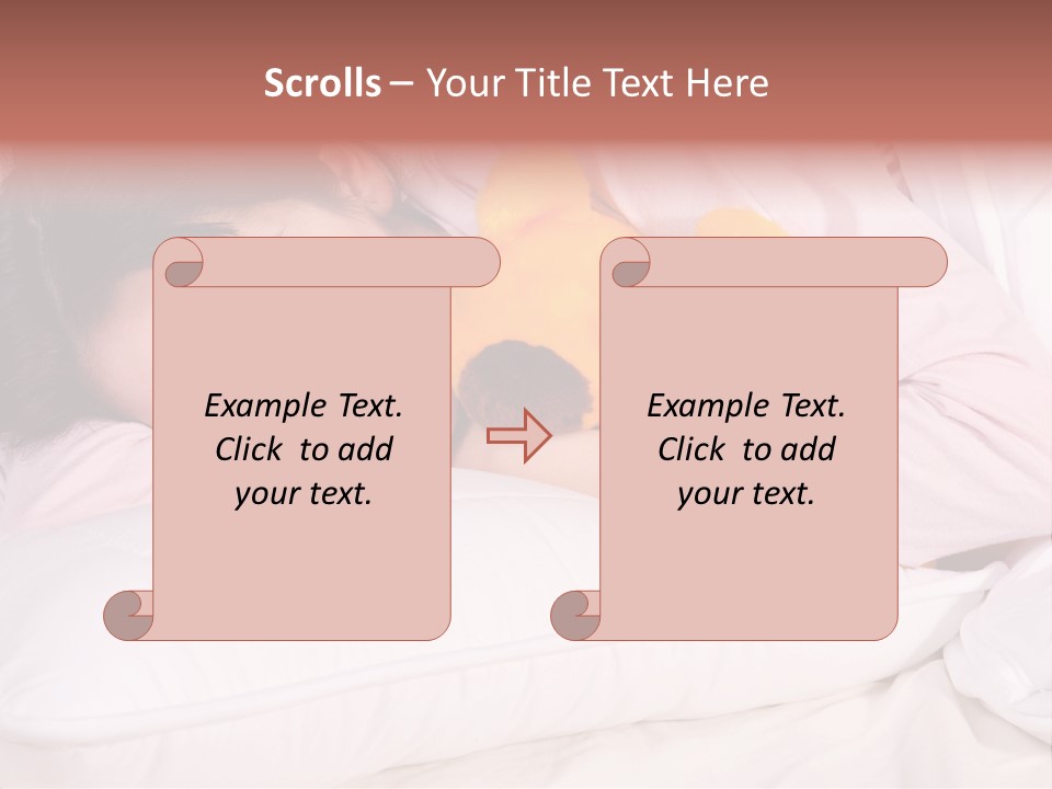 A Woman Laying In Bed With A Stuffed Animal PowerPoint Template