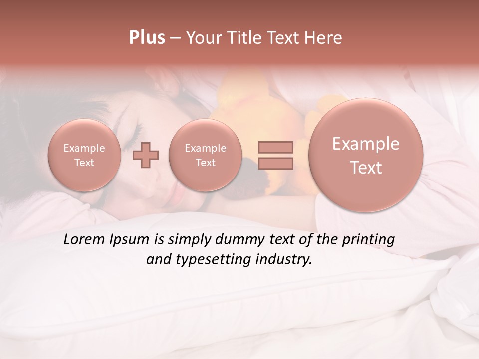 A Woman Laying In Bed With A Stuffed Animal PowerPoint Template