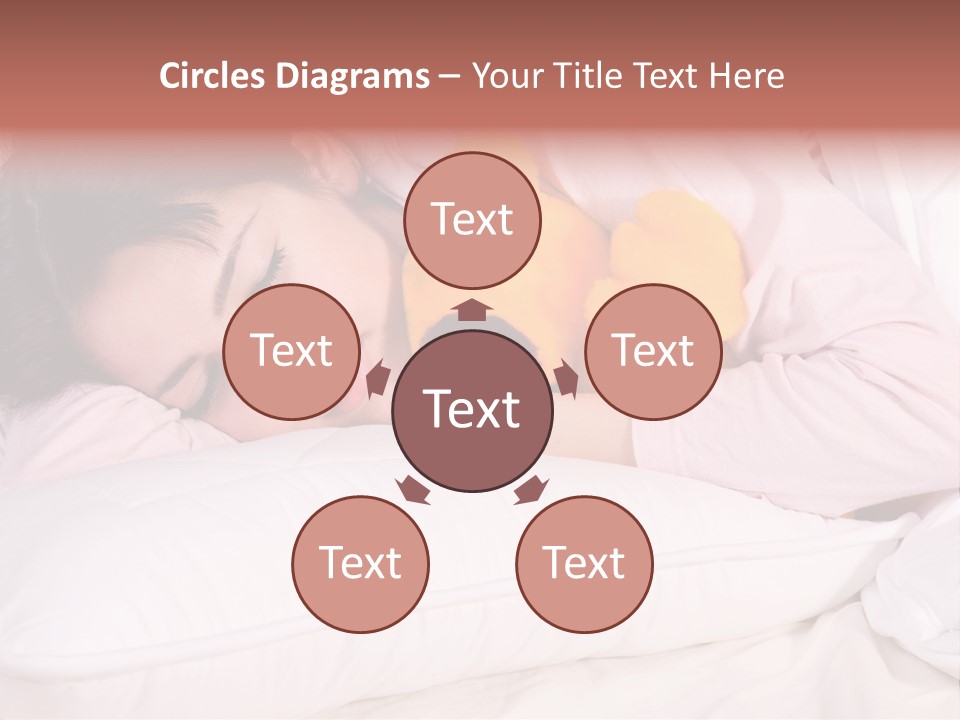 A Woman Laying In Bed With A Stuffed Animal PowerPoint Template