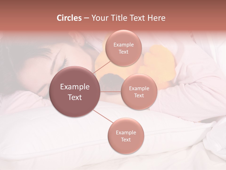 A Woman Laying In Bed With A Stuffed Animal PowerPoint Template