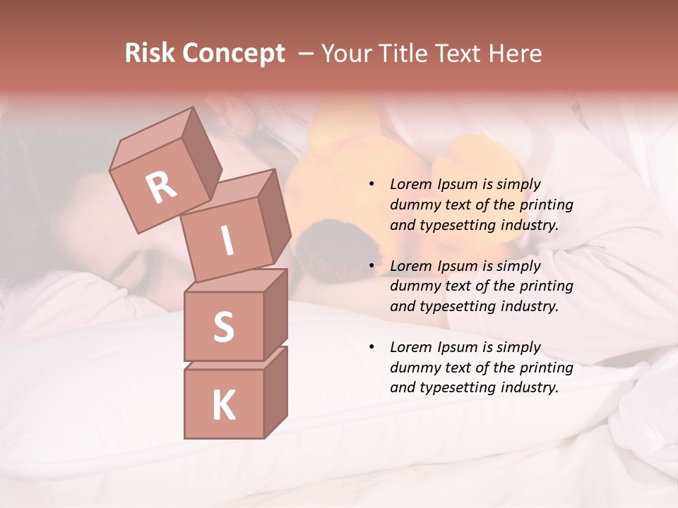 A Woman Laying In Bed With A Stuffed Animal PowerPoint Template