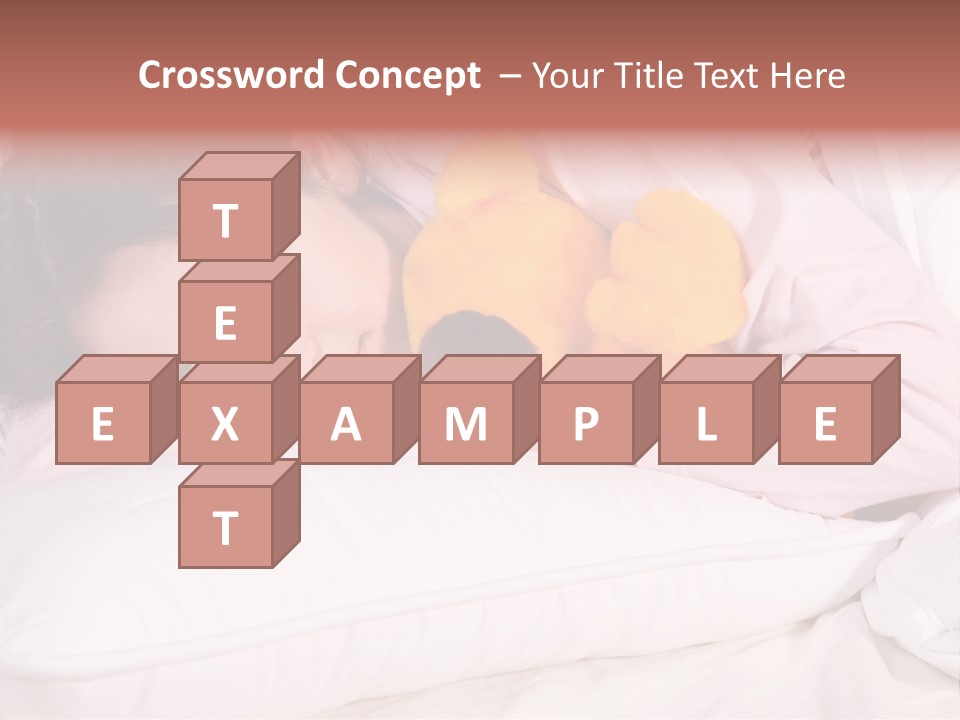 A Woman Laying In Bed With A Stuffed Animal PowerPoint Template