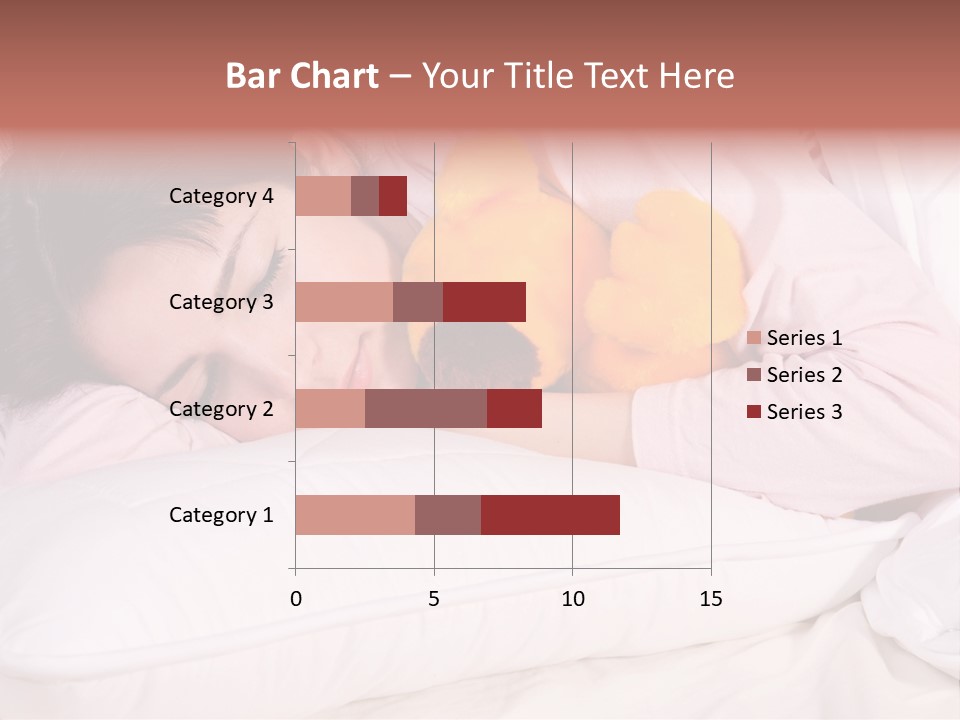 A Woman Laying In Bed With A Stuffed Animal PowerPoint Template