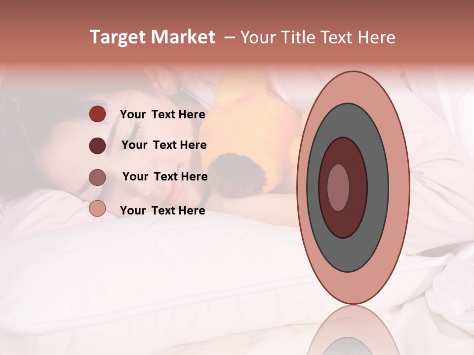 A Woman Laying In Bed With A Stuffed Animal PowerPoint Template