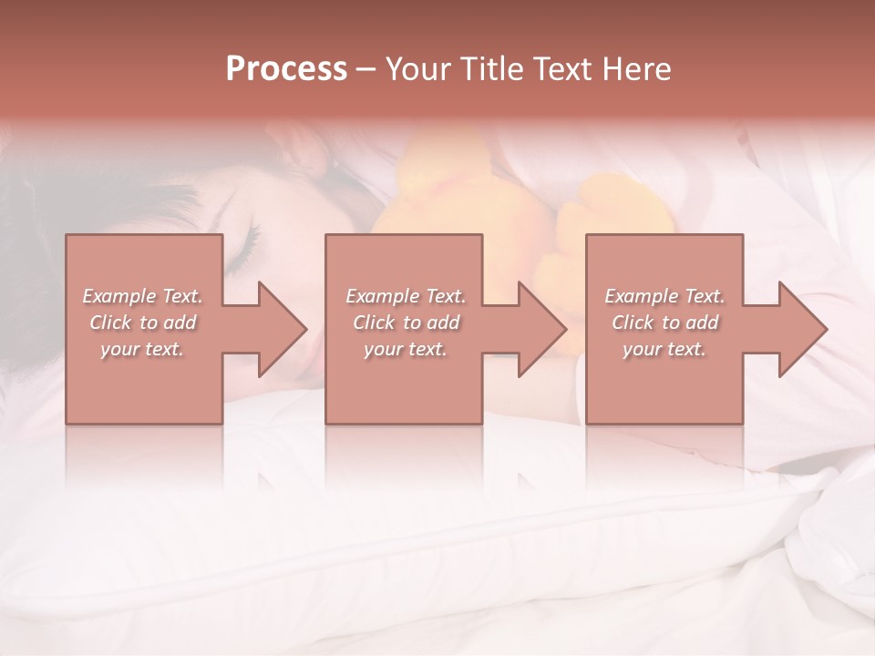 A Woman Laying In Bed With A Stuffed Animal PowerPoint Template