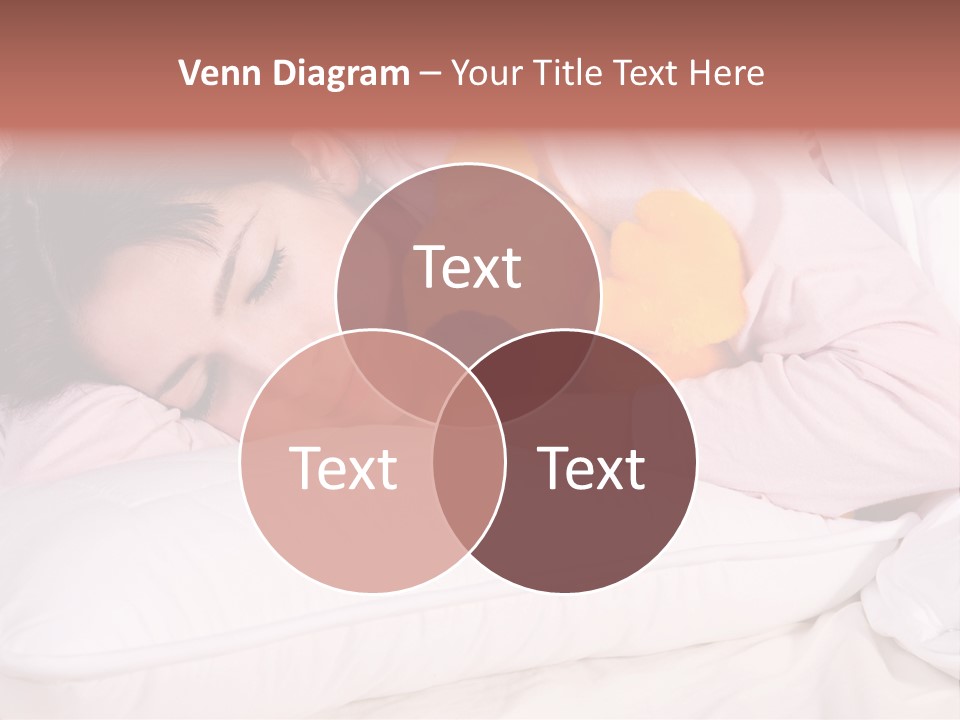 A Woman Laying In Bed With A Stuffed Animal PowerPoint Template