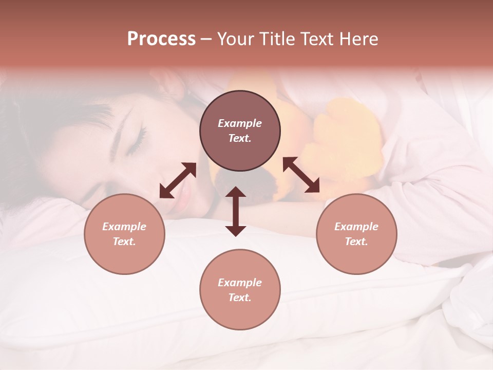 A Woman Laying In Bed With A Stuffed Animal PowerPoint Template