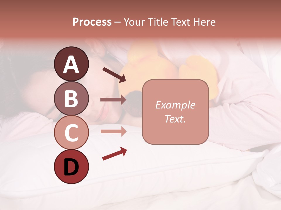 A Woman Laying In Bed With A Stuffed Animal PowerPoint Template