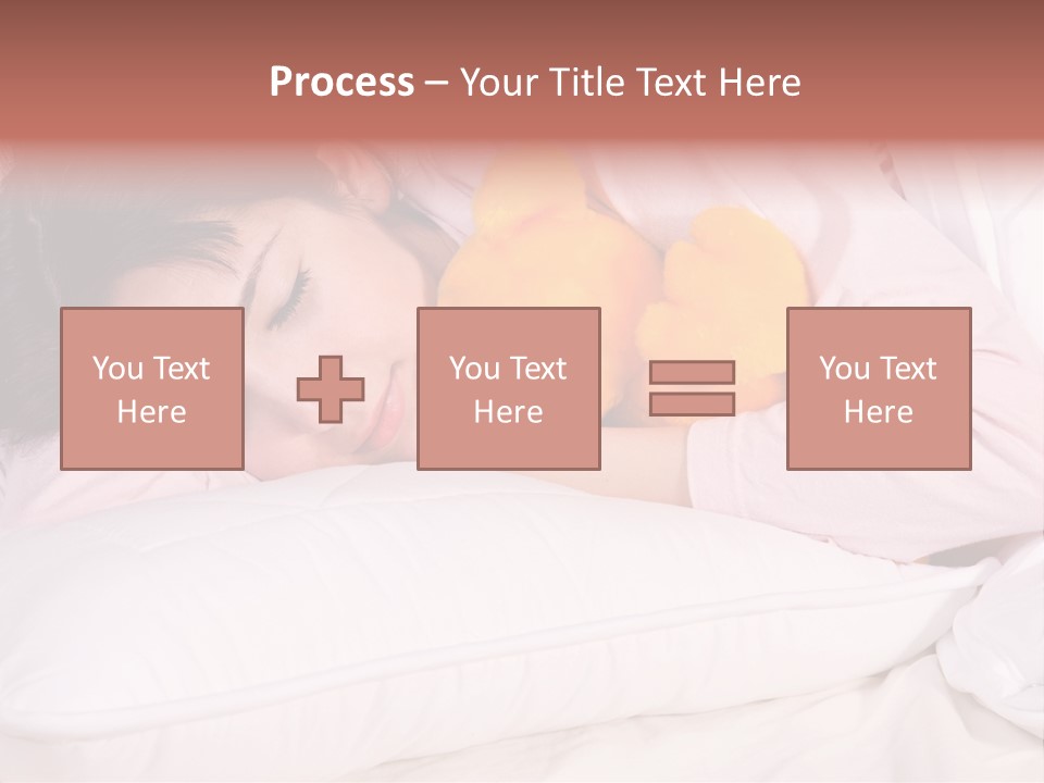 A Woman Laying In Bed With A Stuffed Animal PowerPoint Template
