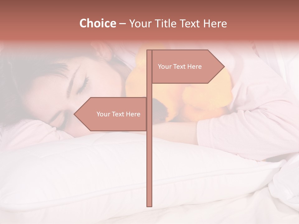 A Woman Laying In Bed With A Stuffed Animal PowerPoint Template